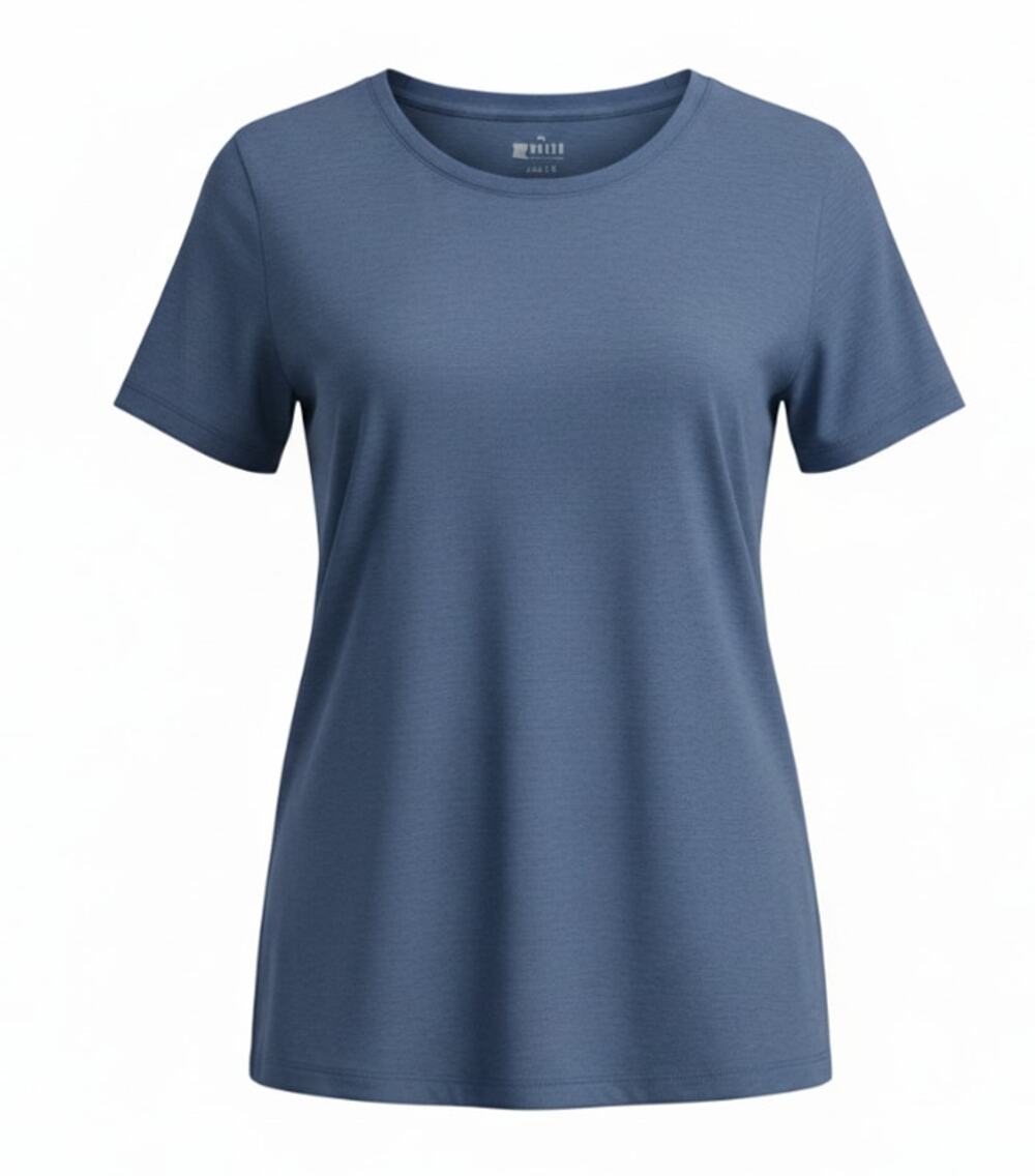 REI CO-OP WOMENS ACTIVE TECH T-SHIRT SCOOP NECK SHORT SLEEVE HEATHER BLUE XSMALL
